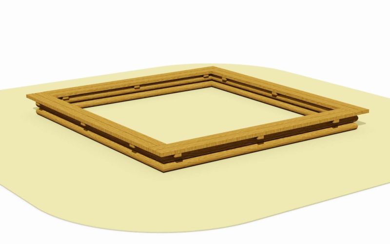 Caixa de areia de madeira redonda