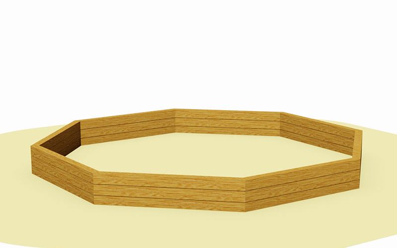 Caixa de areia quadrada octogonal de madeira