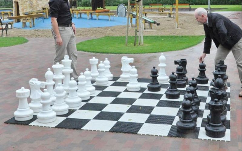 Campo de juego de ajedrez y damas de campo libre